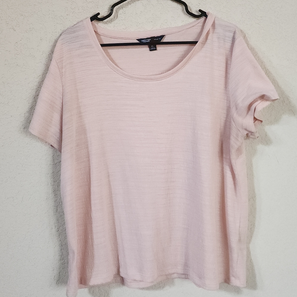 Simply Vera- Vera Light Pink Modern Tee Short Sleeve Xl